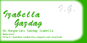 izabella gazdag business card